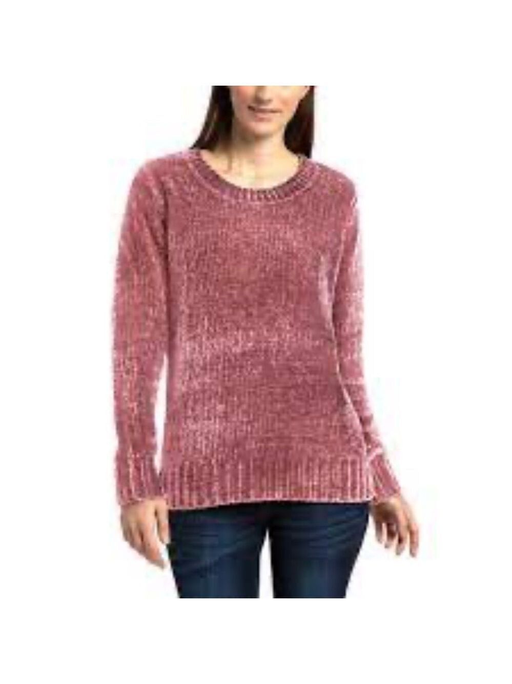 Orvis Chenille Crew Neck Long Sleeve Pullover Sweater